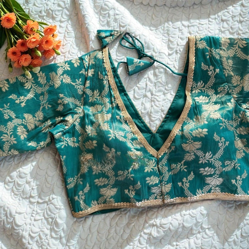 Brocade Cropped Blouse - many colors to choose from